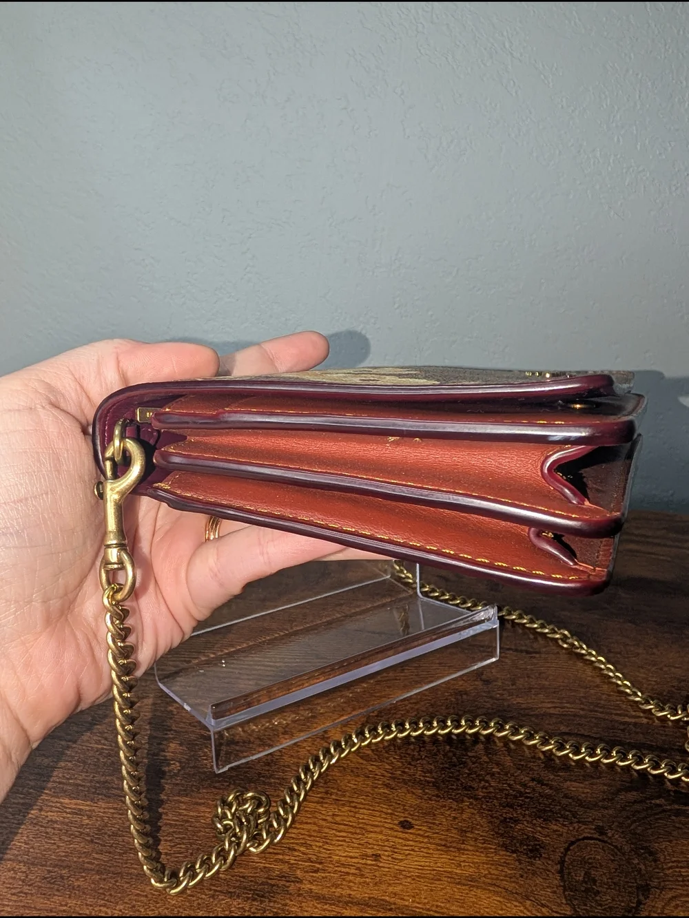 EUC Coach Callie Foldover Chain Clutch